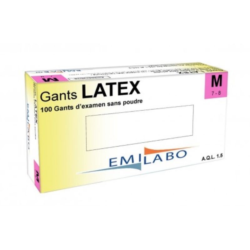 Boîte de 100 Gants latex d'examen à 8,23 € dans Gants latex